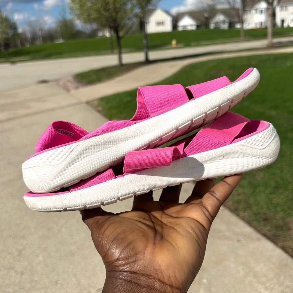 Crocs Women's LiteRide Stretch Sandals Size 7 Pink Shoes‎ - Picture 13 of 14